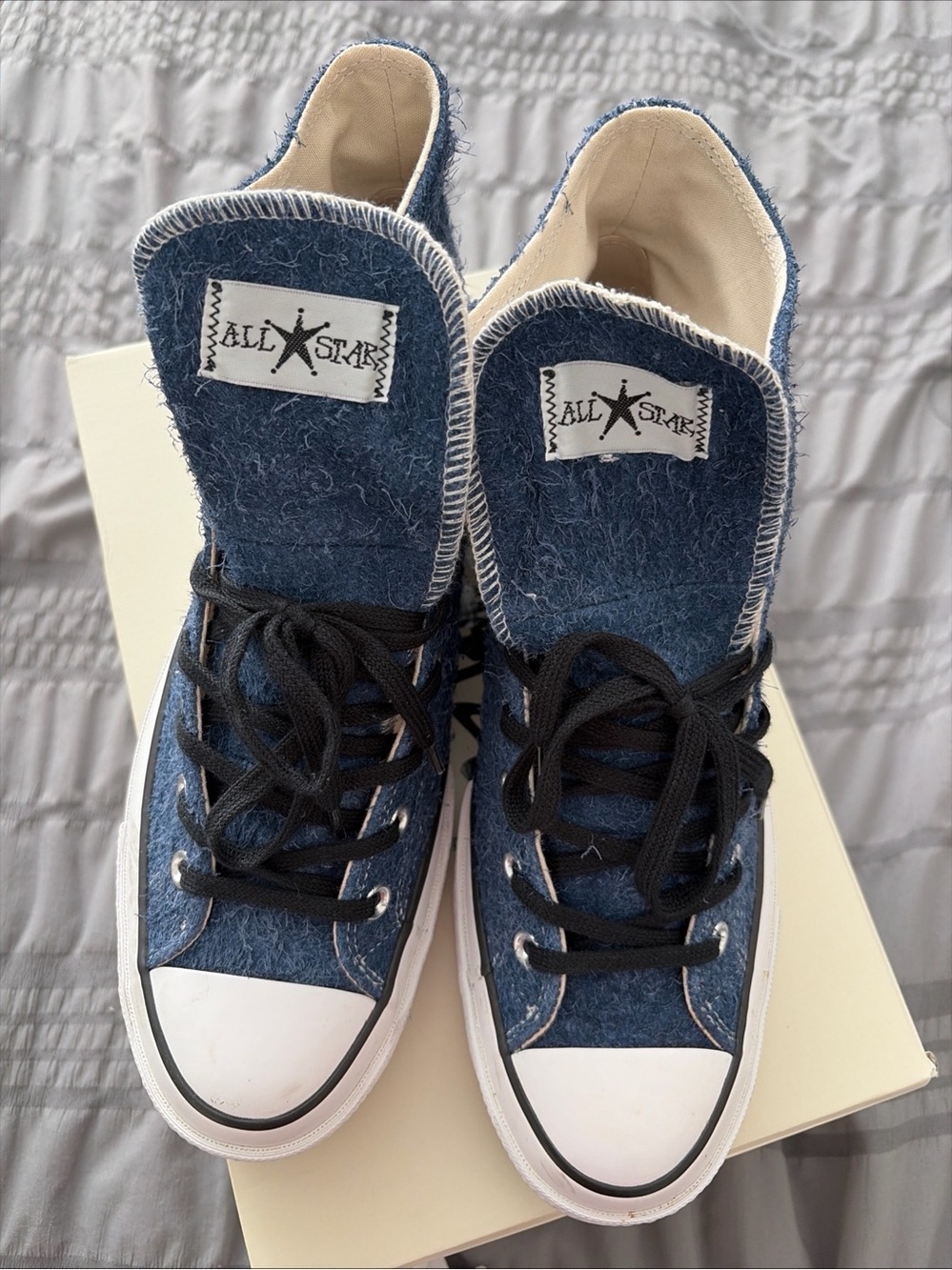 Converse x Stussy Chuck 70 Hi 8 Ball Blue Hairy Suede Size 10 A03711C Worn Once